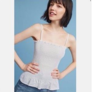 Anthropologie Maeve Echuca Smocked Top
